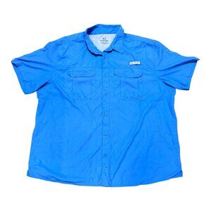Realtree Fishing 3XL Regatta Blue Short Sleeve Shirt Vented Lightweight READ